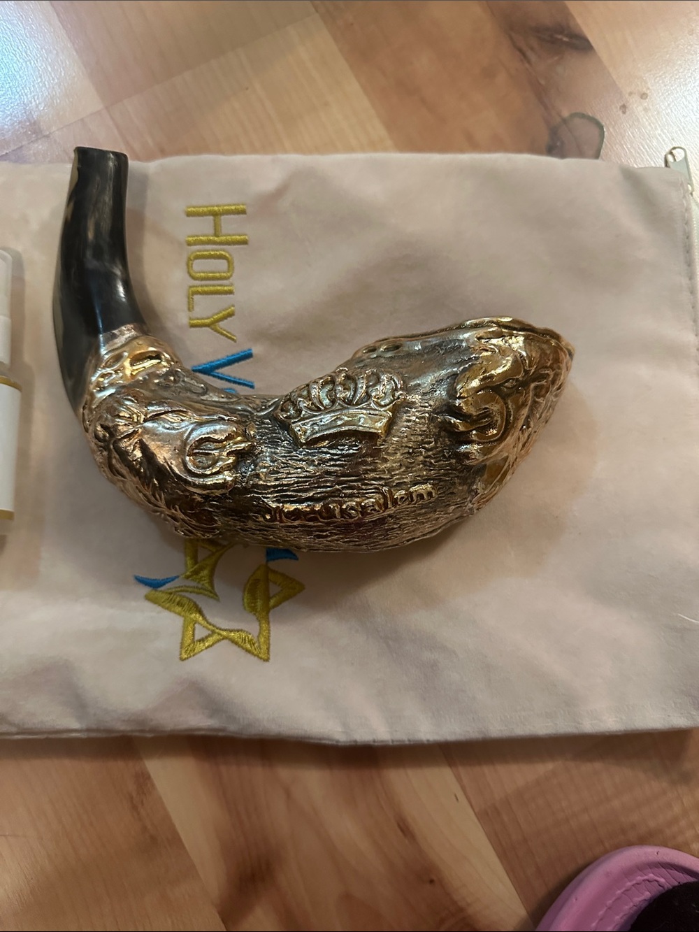 Gold Decorative. Silver plated holy horn Gold and Black display ONLY